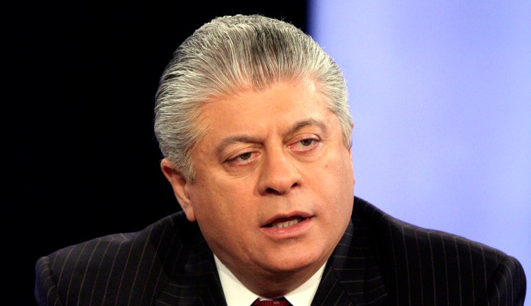 Judge Andrew Napolitano appears at a television studio.
