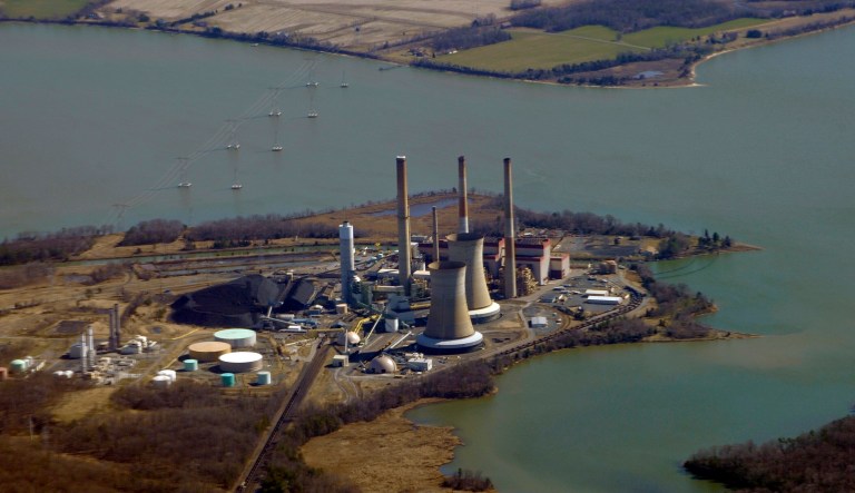 Calvert Cliffs viewed through an airplane window, Thursday, Feb. 23, 2012.
