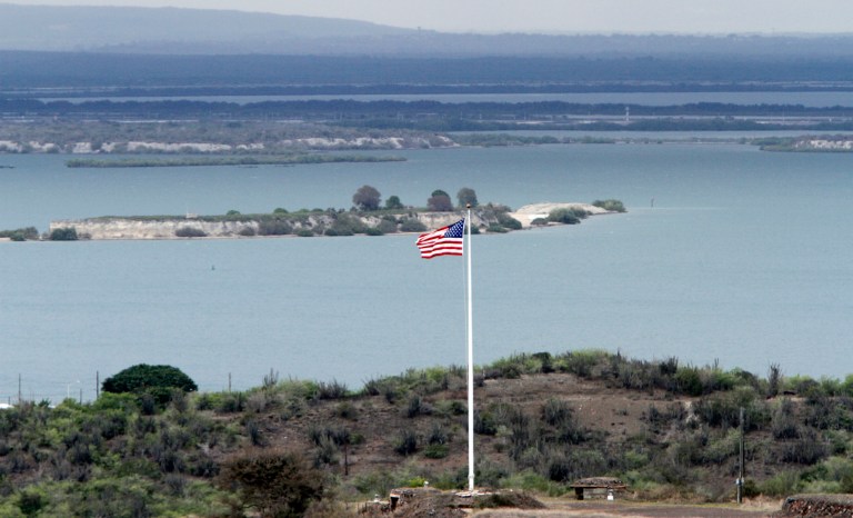 A view of Hospital Cay, Guantanamo Bay, Cuba during the arraignment of the self-proclaimed Sept. 11 mastermind Khalid Sheikh Mohammed, and four co-defendants, Saturday, May 5, 2012, at Guantanamo Bay, Cuba. 