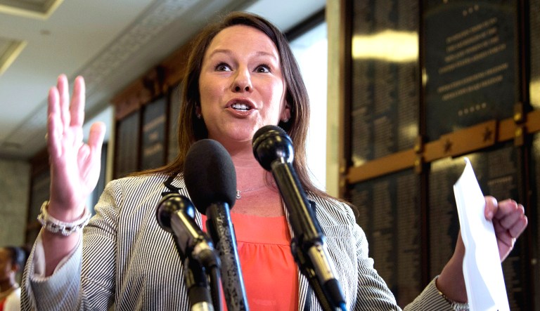 Rep. Martha Roby, R-Ala., speaks to reporters on Capitol Hill in Washington.
