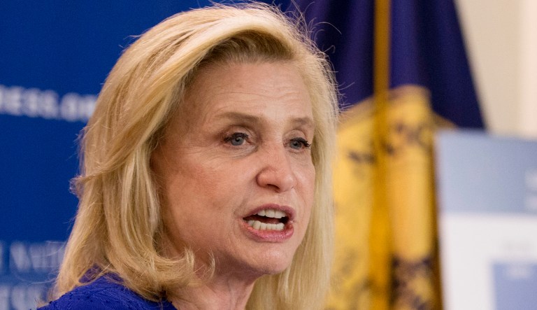 Rep. Carolyn Maloney, D-N.Y. speaks at the National Press Club in D.C.