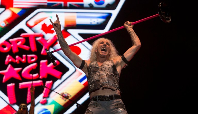 Dee Snider of the U.S. band "Twisted Sister" performs at a music festival.
