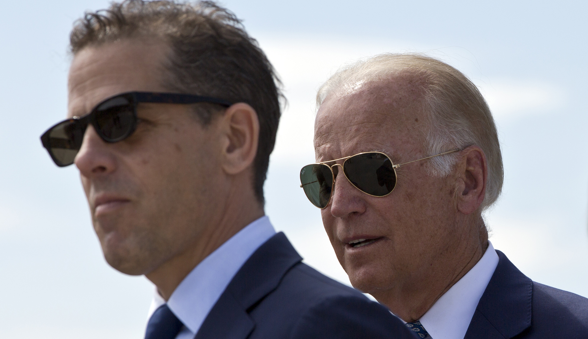 Hunter (left) and Joe (right) Biden are shown.