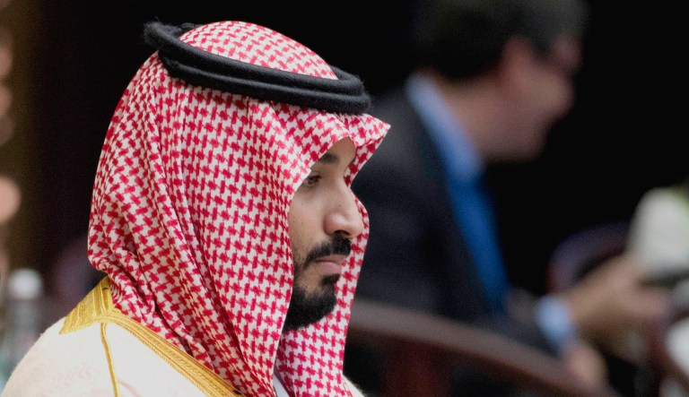 Saudi Arabian Deputy Crown Prince Mohammed bin Salman attends an event.