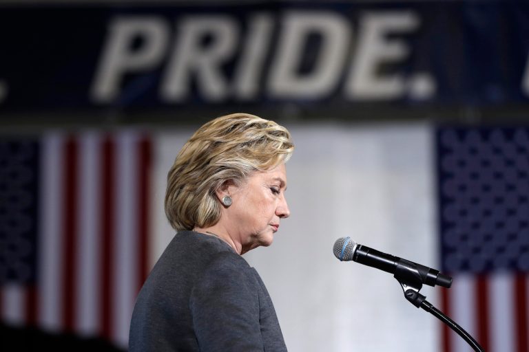 Democratic presidential candidate Hillary Clinton speaks during a campaign stop at the University Of New Hampshire in Durham, N.H., Wednesday, Sept. 28, 2016.