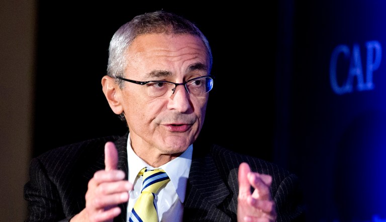 John Podesta speaks in Washington.