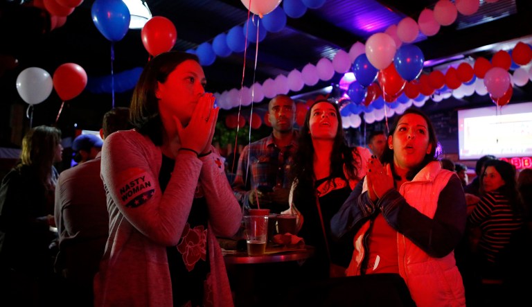 Democrats react as they see poll numbers showing Hillary Clinton losing the 2016 presidential election.