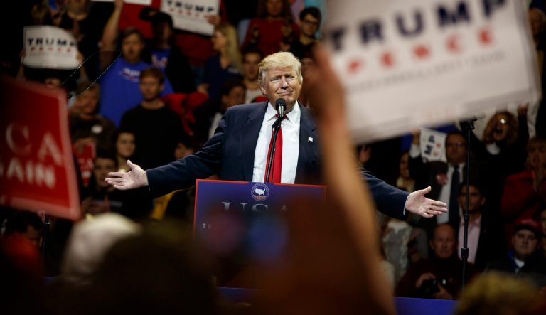 President-elect Donald Trump gestures as he speaks during a "USA Thank You" tour event, Thursday, Dec. 1, 2016, in Cincinnati. 