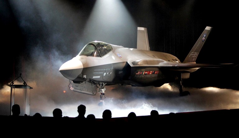 In this 2006 photo, the Lockheed Martin F-35 Joint Strike Fighter is shown after it was unveiled in a ceremony in Fort Worth, Texas.
