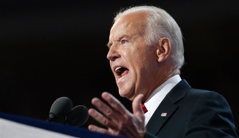 Joe Biden speaks at an event.