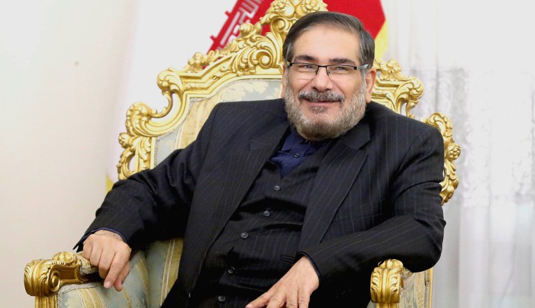 Secretary of Iran's Supreme National Security Council Ali Shamkhani, appears at an event.