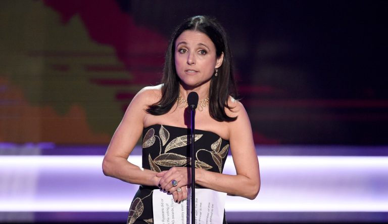 Julia Louis-Dreyfus accepts the award for outstanding performance by a female actor in a comedy series for "Veep" at the 23rd annual Screen Actors Guild Awards at the Shrine Auditorium & Expo Hall on Sunday, Jan. 29, 2017, in Los Angeles. 