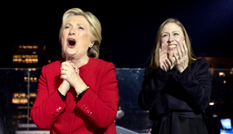 Hillary and Chelsea Clinton are shown.