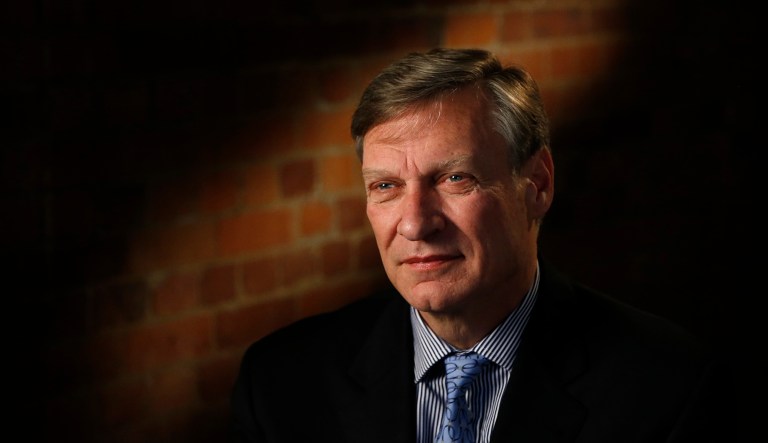 U.S. businessman Ted Malloch,  Trump's potential choice as envoy to the EU, speaks to the Associated Press during an interview in London. 