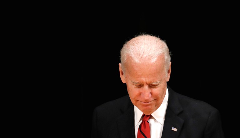 Former Vice President Joe Biden walks onstage.