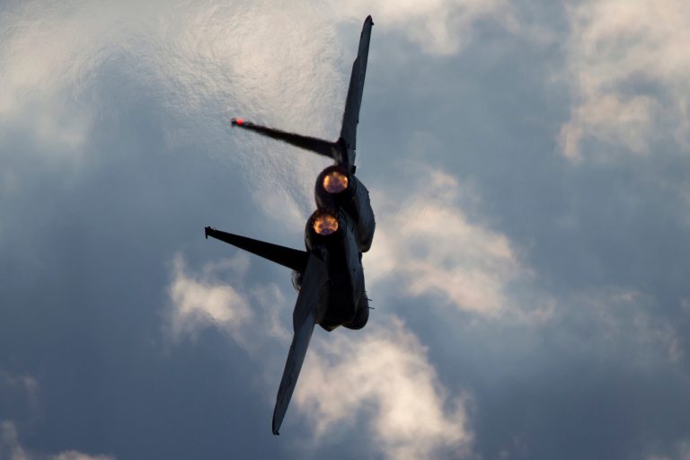 This Thursday, Dec. 29, 2016 photo shows an Israeli Air Force F-15 plane in flight during a graduation ceremony for new pilots in the Hatzerim air force base near the city of Beersheba, Israel. Anti-aircraft missiles were launched from Syria into Israeli-controlled territory early on Friday, following a series of Israeli airstrikes inside Syria, the Israeli military said. The military said its warplanes struck several targets in Syria and were back in Israeli-controlled airspace when several anti-aircraft missiles were launched from Syria toward the Israeli jets.