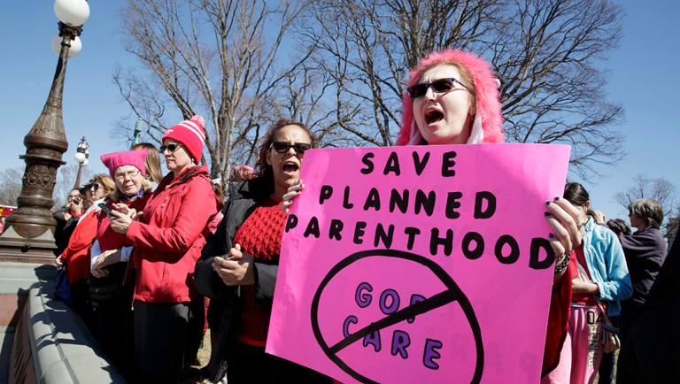 Activists voice their objections.