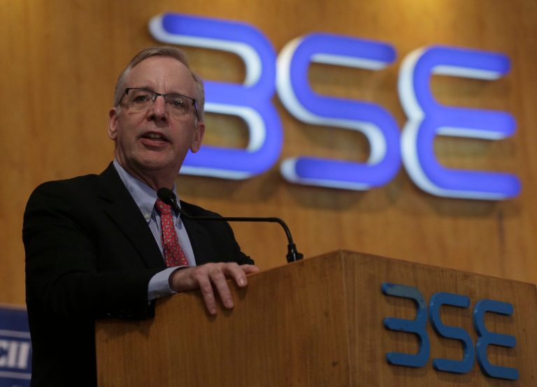 William C. Dudley, President and Chief Executive Officer of the Federal Reserve Bank of New York addresses Indian businessmen at the Bombay Stock Exchange (BSE) Mumbai, India, Thursday, May 11, 2017. 