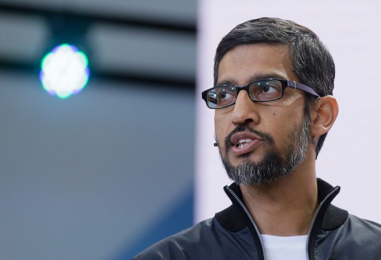 Google CEO Sundar Pichai delivers the keynote address of the Google I/O conference, Wednesday, May 17, 2017, in Mountain View, Calif. Google provided the latest peek at the digital services and gadgets that it has assembled in the high-tech tussle to become an even more influential force in people's lives.