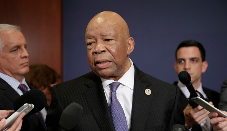 Rep. Elijah Cummings, D-Md., ranking member of the House Oversight Committee, speaks to reporters on Capitol Hill in Washington, D.C.