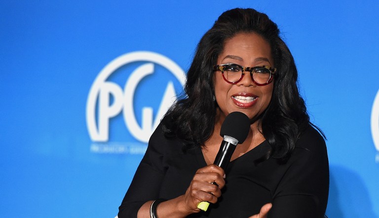 Oprah Winfrey attends tan event in Los Angeles.