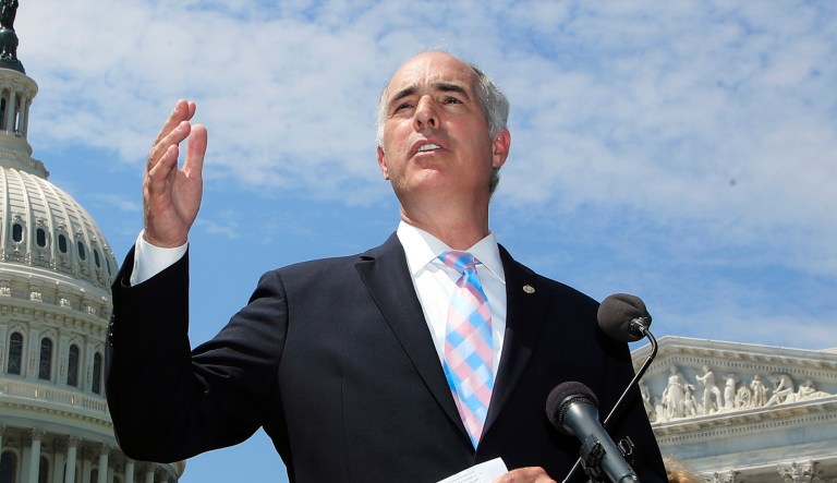 Sen. Bob Casey, D-Pa., speaks on Capitol Hill in Washington on Aug. 2, 2017.