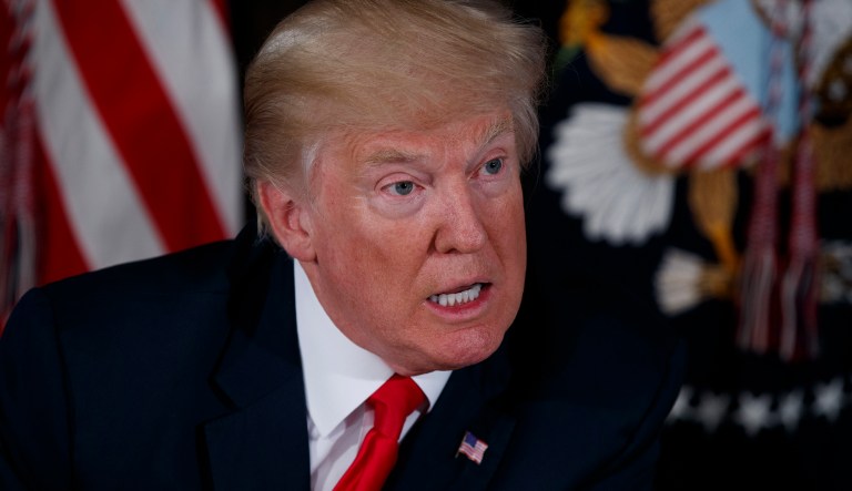 President Donald Trump speaks during a briefing on the opioid crisis, Tuesday, Aug. 8, 2017, at the Trump National Golf Club in Bedminster, N.J. 