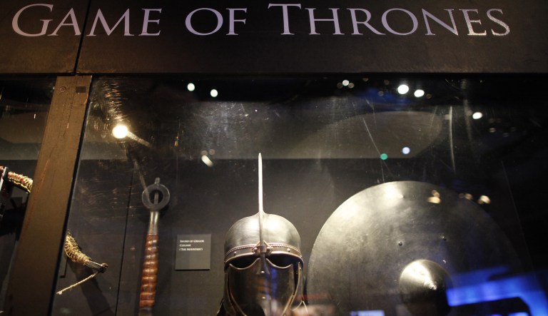 Weapons from the 'Game of Thrones' are on display.