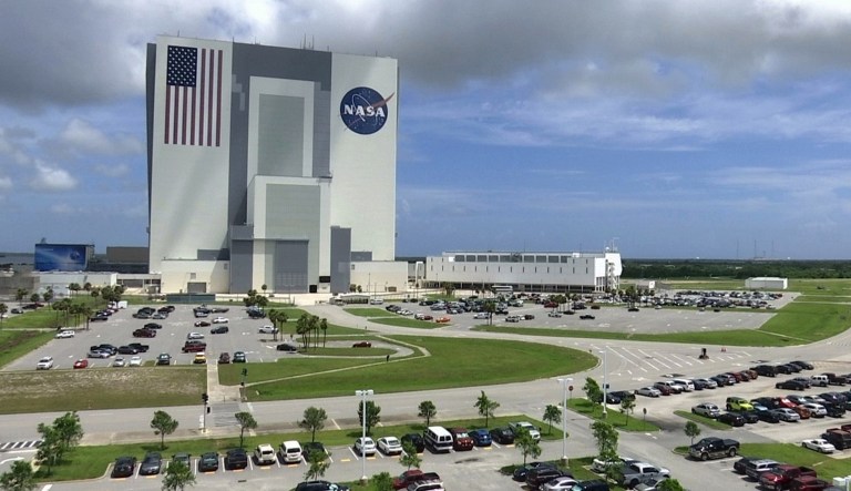 This photo shows the Vehicle Assembly Building at NASA's Kennedy Space Center in Cape Canaveral, Florida.