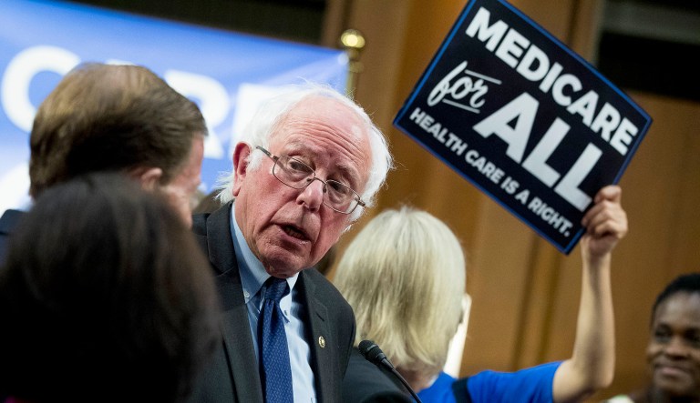 Sen. Bernie Sanders, I-Vt., speaks at a news conference on Capitol Hill in Washington, Wednesday, Sept. 13, 2017, to unveil Medicare for All legislation to reform healthcare.