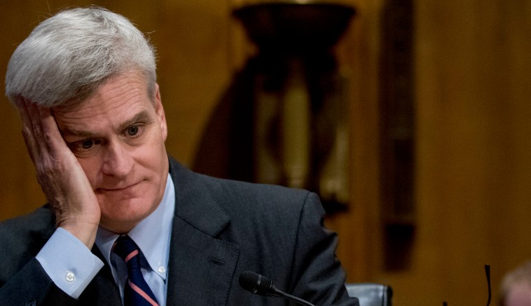 Sen. Bill Cassidy, R-La., sits during a Senate Finance Committee hearing on Capitol Hill on Sept. 25, 2017, in Washington.