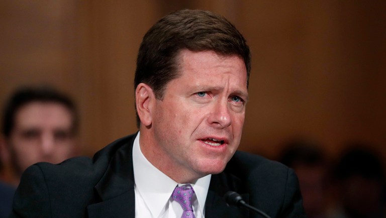 Securities and Exchange Commission Chairman Jay Clayton testifies before the Senate Banking Committee.