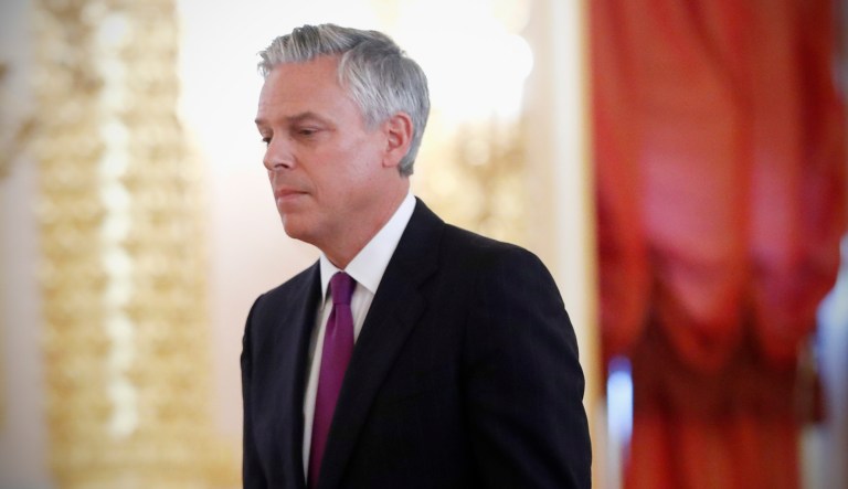 U.S. Ambassador Jon Huntsman is seen in Moscow, Russia.