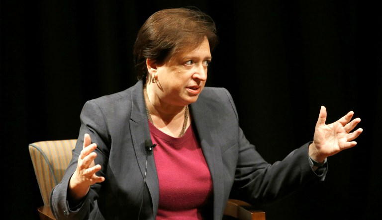 Supreme Court Justice Elena Kagan participates in a question and answer program about her time sitting on the high court at Chicago-Kent College of Law.