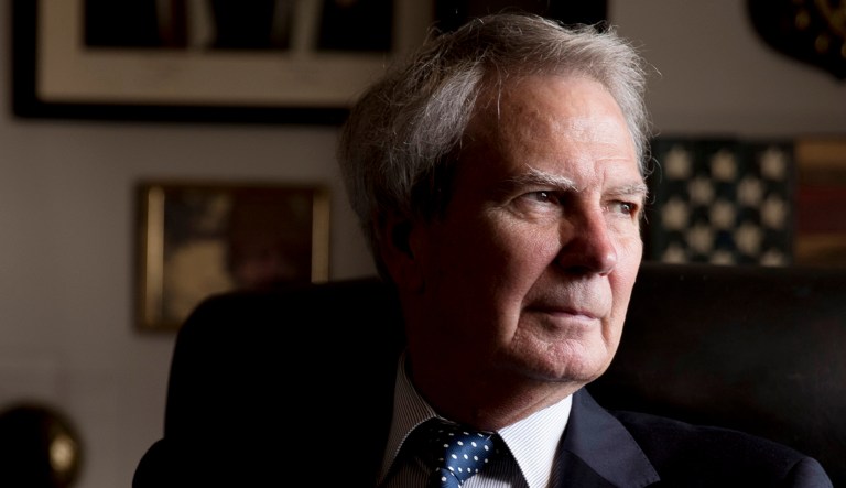 Rep. Walter Jones, R-N.C., poses for a portrait in his office on Capitol Hill in D.C.