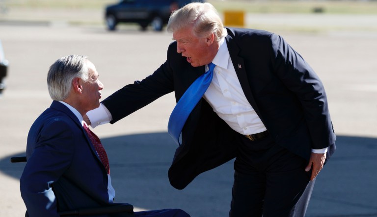 WATCH: Trump hugs Greg Abbott during ‘candid moment’ in Davos