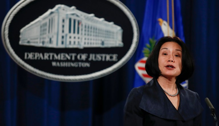 Jessie Liu, U.S. Attorney for the District of Columbia, speaks during a news conference.