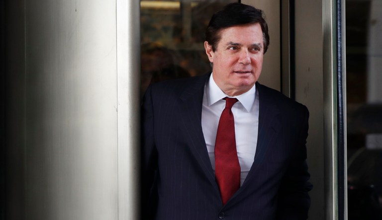 Paul Manafort, President Trump's former campaign chairman, leaves a federal courthouse in Washington on Nov. 6, 2017.