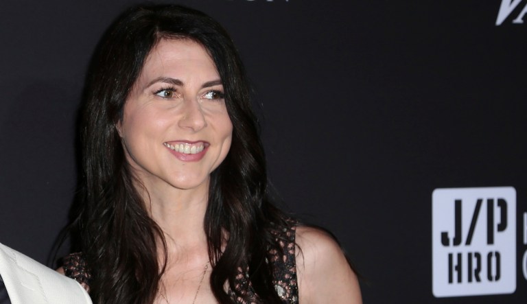 Jeff Bezos, left, and MacKenzie Bezos arrive at the 2018 Sean Penn J/P Haitian Relief Organization Gala at the Milk Studios on Saturday, Jan. 6, 2018, in Los Angeles.