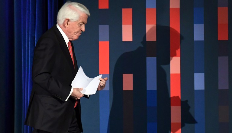 U.S. Chamber of Commerce President and Chief Executive Officer Thomas Donohue delivers his annual 'State of American Business' address at the Chamber of Commerce in Washington, Wednesday, Jan. 10, 2018.