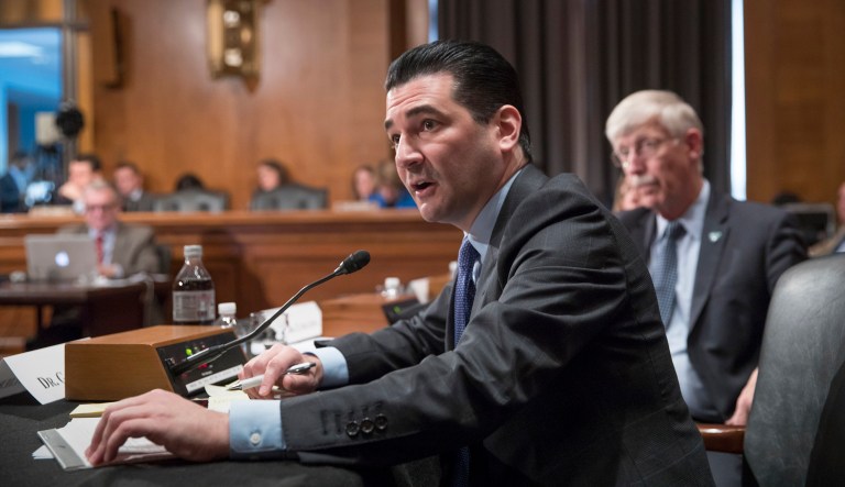 Scott Gottlieb appears at a hearing in Washington.