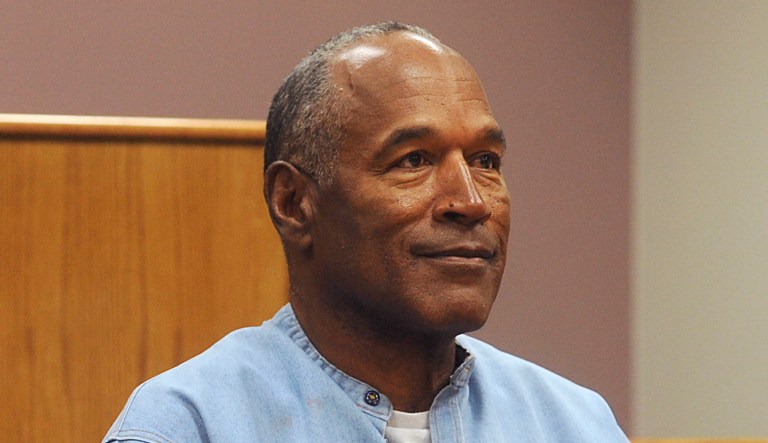 Former NFL football star O.J. Simpson appears in court.