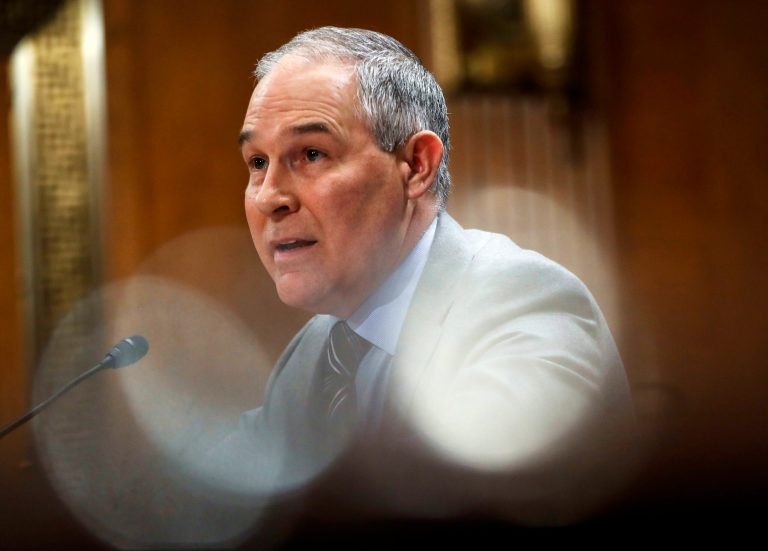 Environmental Protection Agency Administrator Scott Pruitt testifies before the Senate Environment Committee on Capitol Hill in Washington, D.C.