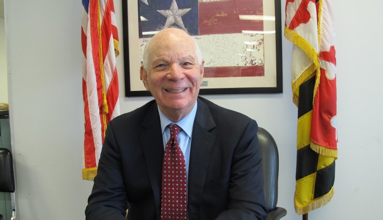 Maryland Sen. Ben Cardin files to run for re-election to a third term in the U.S. Senate at the Maryland State Board of Elections in Annapolis, Md., on Monday, Feb. 5, 2018. 