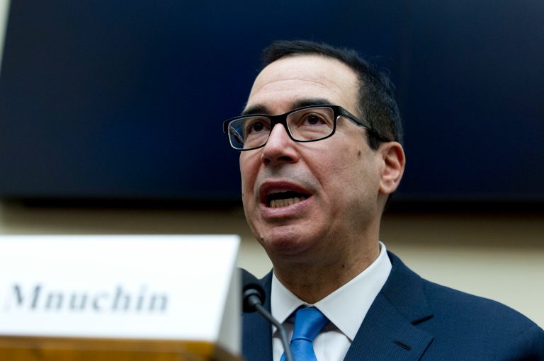 Treasury Secretary Steven Mnuchin testifies before the House Financial Services Committee.