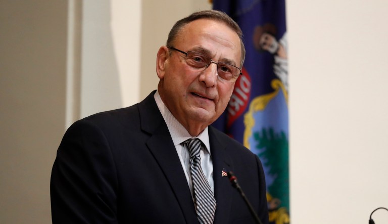 Mainers for Health Care rally outside the State House prior to Gov. Paul LePage's address. The coalition that supported the successful Yes on 2 campaign to expand Medicaid in 2017 say LePage and his allies in the Legislature are trying to block Medicaid expansion, which is now state law. 