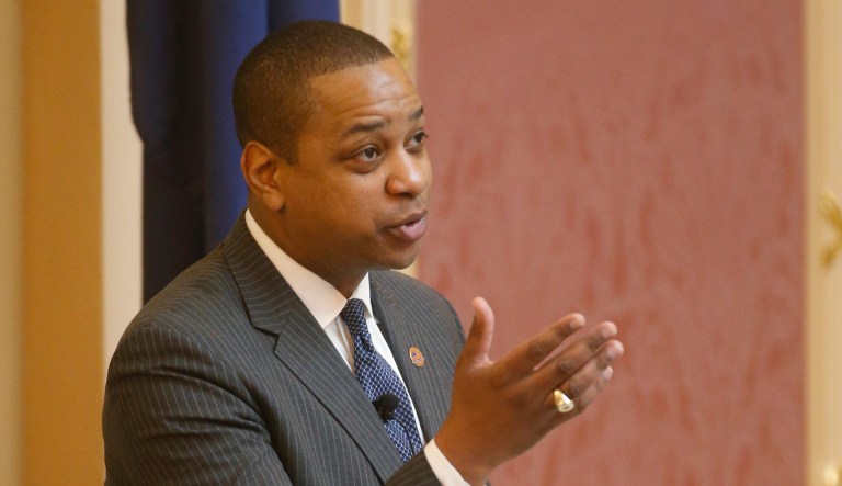 Virginia Lt. Gov. Justin Fairfax speaks.