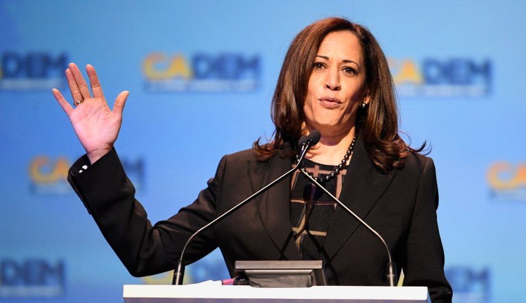 Sen. Kamala Harris, D-Calif., speaks at an event.