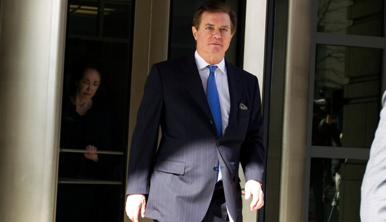 Paul Manafort, President Trump's former campaign chairman, leaves the federal courthouse after his hearing.