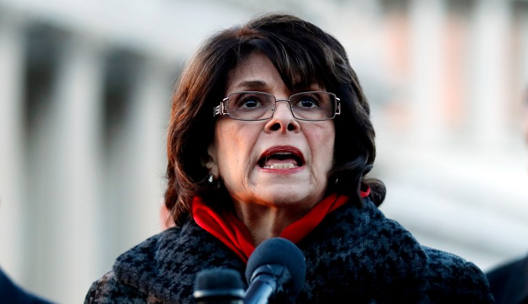 Rep. Lucille Roybal-Allard, D-Calif., speaks during a news conference.